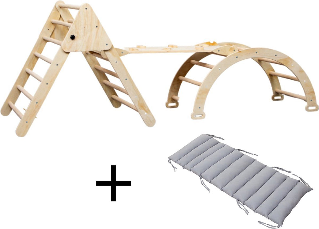 Arco da arrampicata triangolare pieghevole Montessori con cuscino