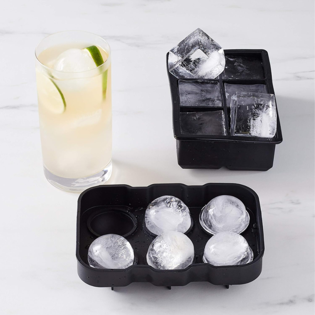 Set of 2 round & square 2x3 ice cube trays