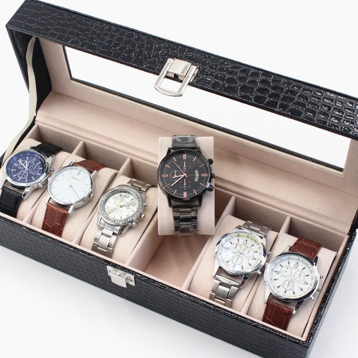 Luxe Leren Horloge Box - 6 Compartimenten
