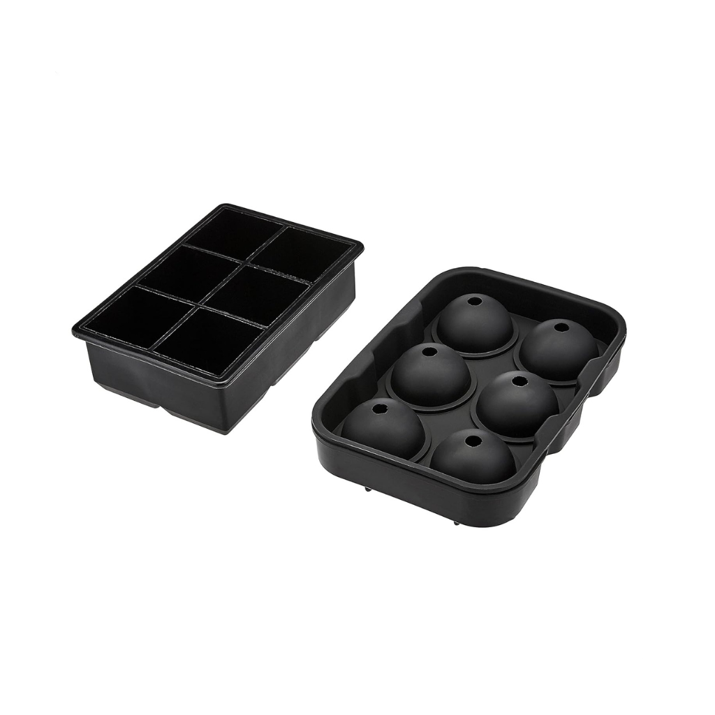 Set of 2 round & square 2x3 ice cube trays