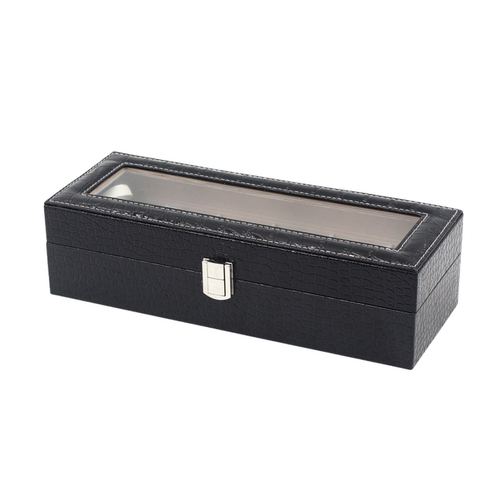 Luxury Leather Watch Box - 6 Compartments