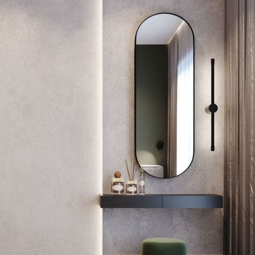 Specchio ovale a figura intera - Specchio da parete minimalista - 50x160 cm
