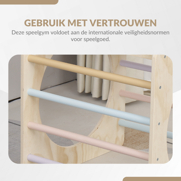 Holz-Aktivitätswürfel Regenbogen – Nachhaltig und pädagogisch – 58 x 58 x 55 cm
