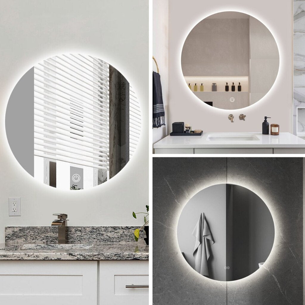 Miroir de salle de bain rond avec éclairage