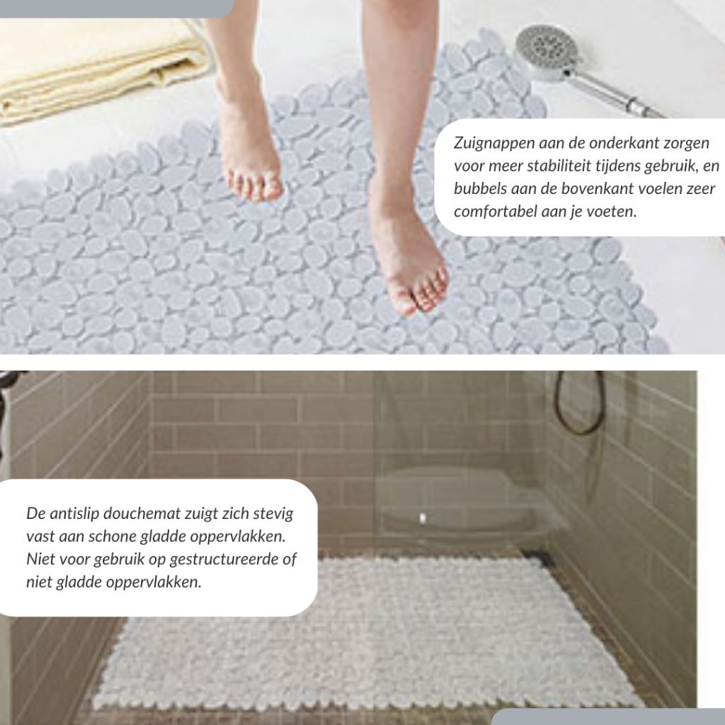 Tapis de douche / tapis de bain antidérapant avec ventouses