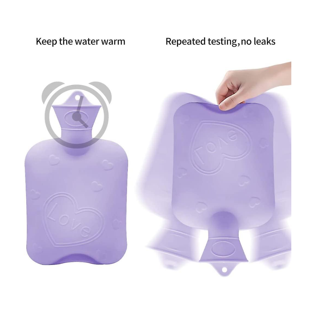 Wärmflasche mit Handwärmer und Bezug – 1 Liter
