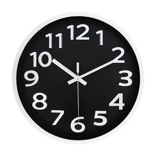 Reloj de pared Zen en negro Ø 30 cm