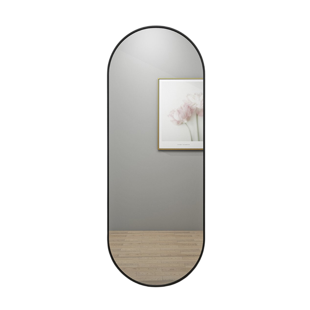 Ovaler Ganzkörperspiegel – Minimalistischer Wandspiegel – 50 x 160 cm – Gold