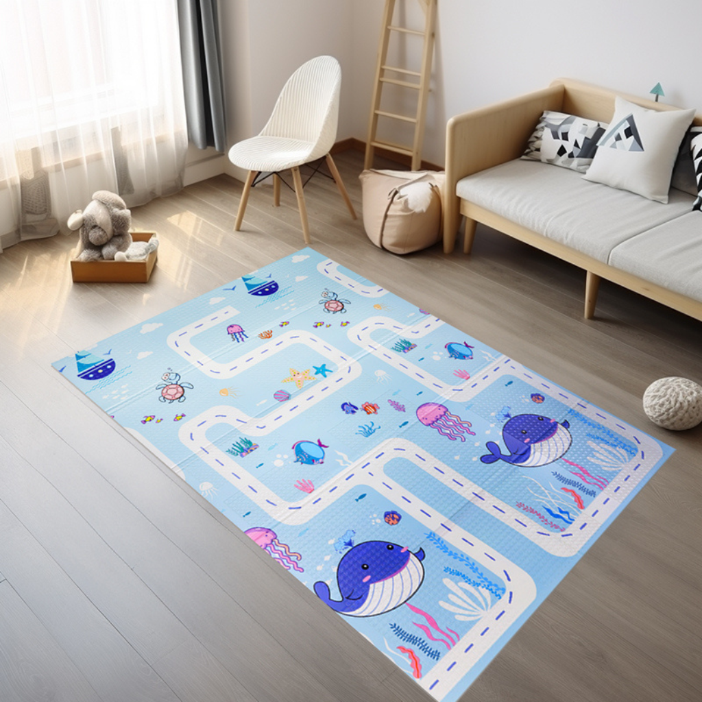 Double-sided foam play mat for children (Bear)