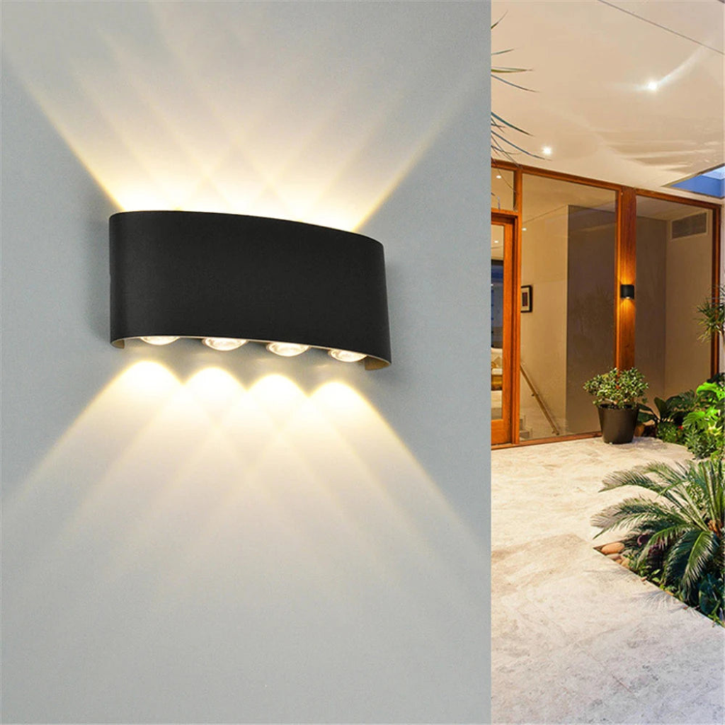 SensaHome Oval - LED-vägglampa för inomhus och utomhus - Utomhuslampa, väggspot &amp; Atmosfärsbelysning - Trädgårdslampa/Belysning - Varmvitt ljus (2800K-3200K) - Svart