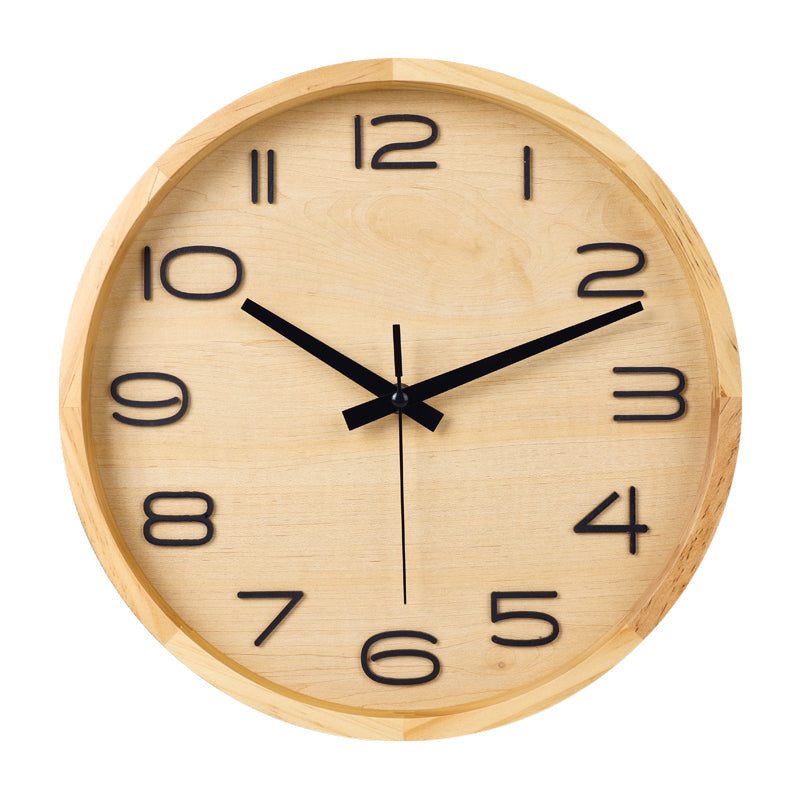 Wall clock Milan modern Nordic wooden style Ø 30 cm