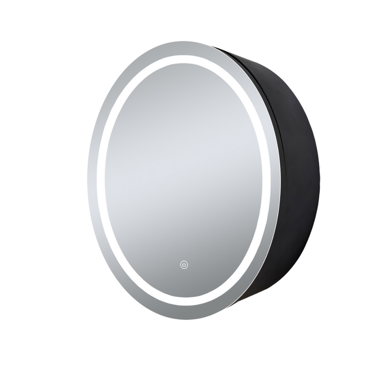 Round mirror cabinet with LED lighting - 60x60cm