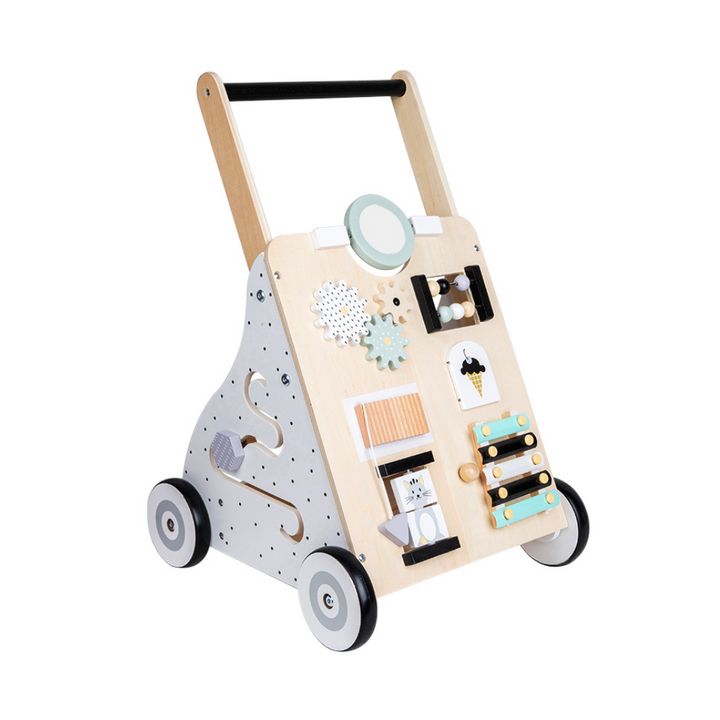 Wooden Montessori walker with activities