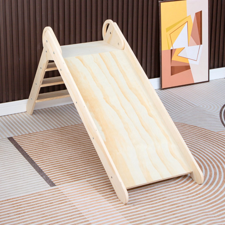 Buxibo Wooden Slide - Children's Slide - Montesorrie Toys - 2-in-1 Indoor Slide - 125x39x61cm