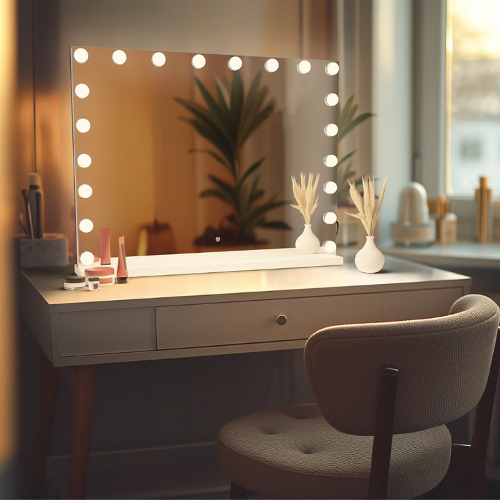 Hollywood Make-up Mirror with 15 LED Lamps 80x60 cm - White