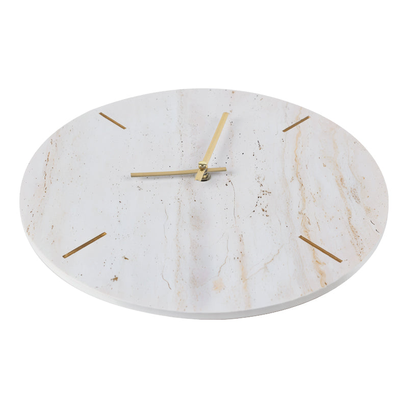 Reloj de pared Nairobi Luxury Japandi Modern Marble Look 30 cm - Blanco