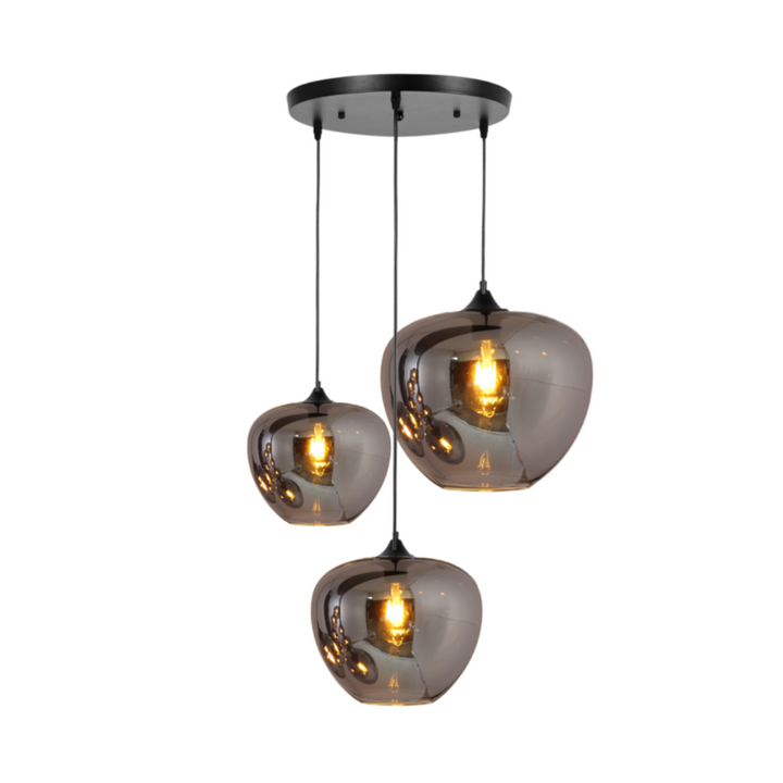 Hanging Lamps - 3-Light Dining Room Lighting - Smokey