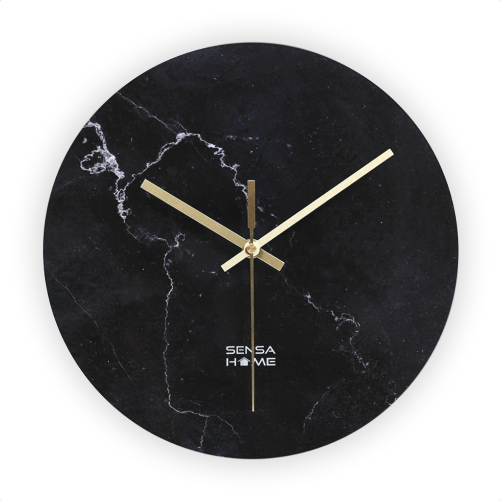 Horloge murale en verre 30 cm - Design marbre - Horloge silencieuse