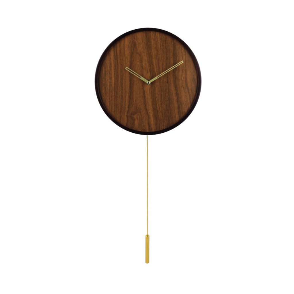 Wall clock Stockholm Japandi wooden look Ø 30 cm