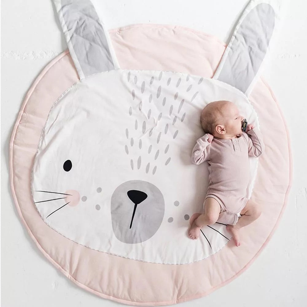 Buxibo Baby-Krabbelmatte – Spielmatte – Spielmatte für Babyzimmer – Mutterschaftsgeschenk für Mädchen – weiche Krabbelmatte – Durchmesser 84 cm – waschbar