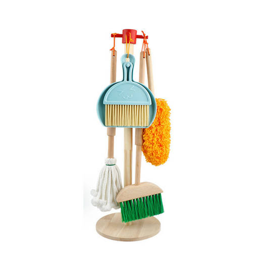 Children's cleaning set wooden toy