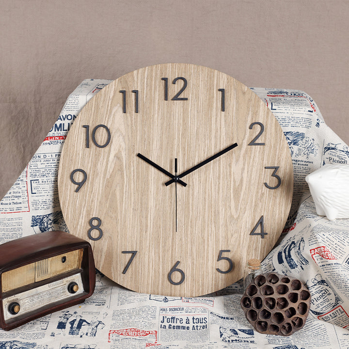 Reloj de pared Florence Moderno Diseño Escandinavo Madera 38 cm - Marrón