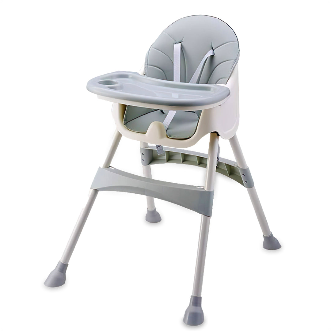 Buxibo 2in1 Baby High Chair - Adjustable Legs - Removable Tray - Dining Chair/High Chair/Newborn - 92x62x77cm - Gray