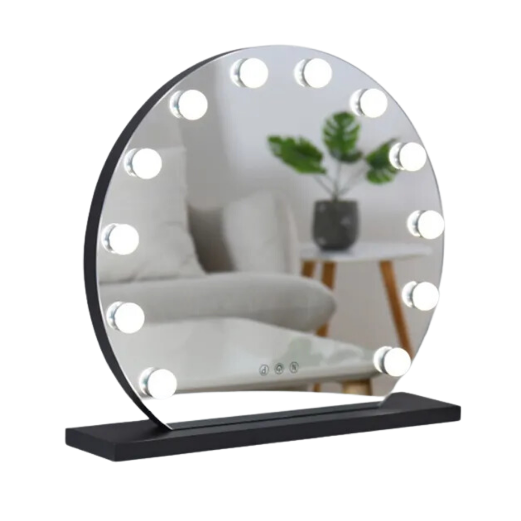 Miroir Hollywood avec lumières noir 60 cm