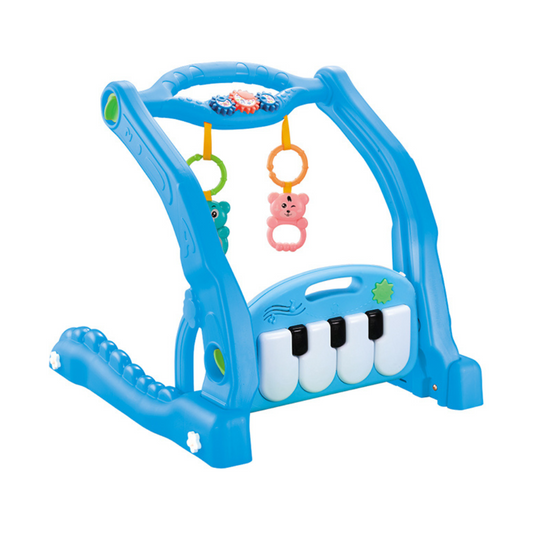 2-in-1 baby gym and walker with piano playmat