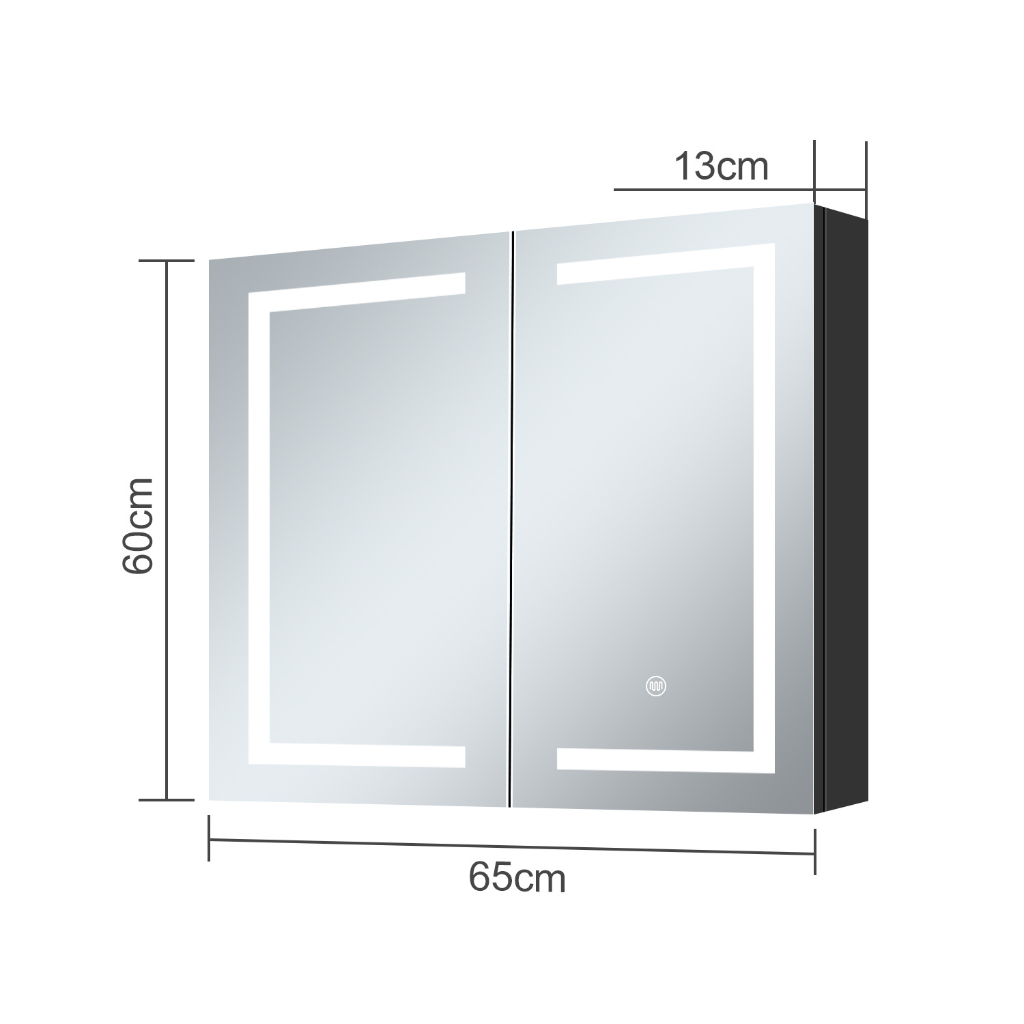 Szafka lustrzana z oświetleniem LED - 60x65cm