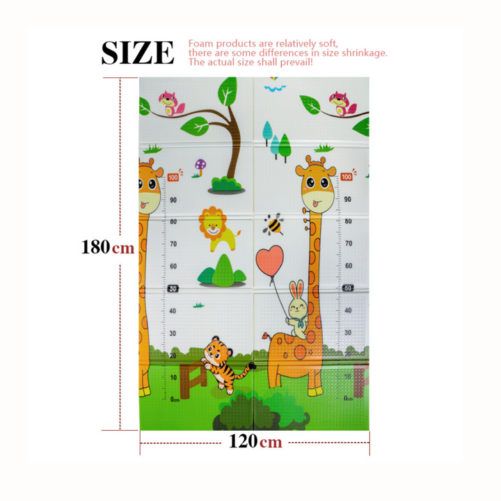 Doppelseitige Schaumstoff-Spielmatte für Kinder (Giraffe)