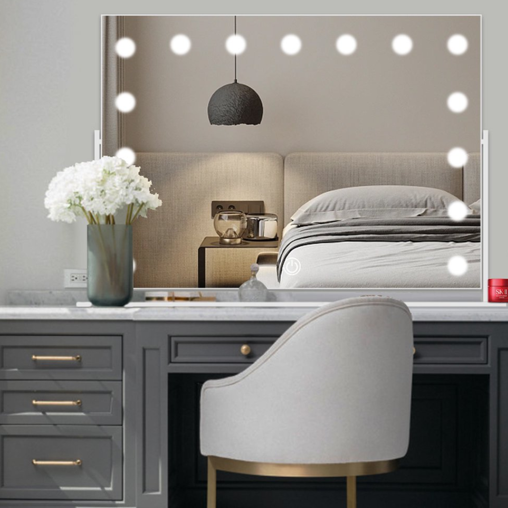 SensaHome Hollywood Mirror with Lighting - Make Up Mirror with LED Lamps - Make-up - Dimmable - For him / her gift - 5x Magnification - 60x80cm