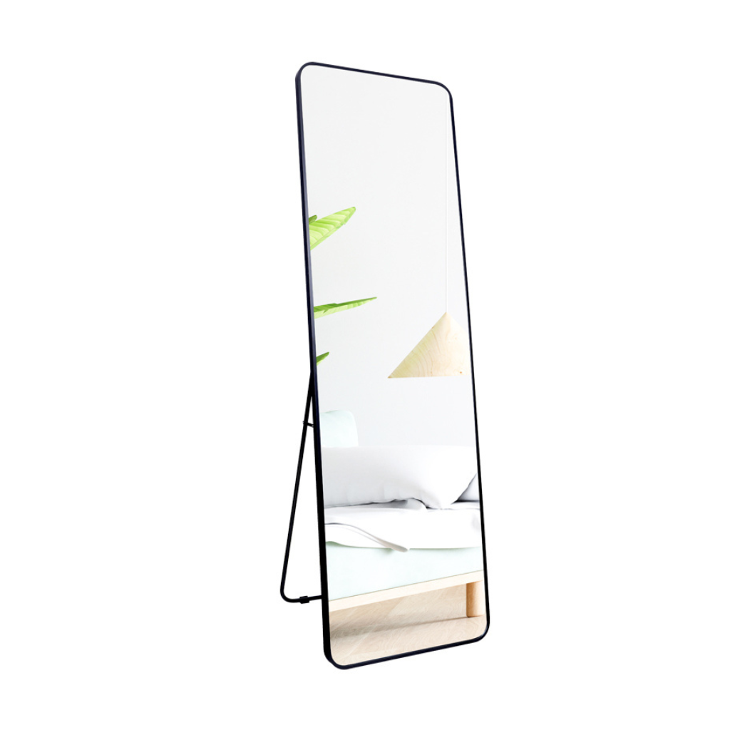 Ganzkörperspiegel 2-in-1 – Standspiegel/Wandspiegel – modernes Design – 160 x 50 cm (schwarz)