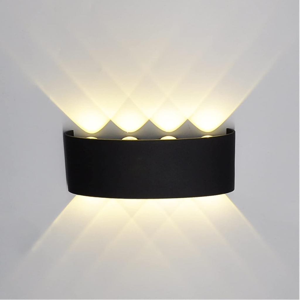 SensaHome Ovale - Lampada da parete a LED per interni ed esterni - Lampada da esterno, faretto da parete e illuminazione. Illuminazione d'atmosfera - Lampada/Illuminazione da giardino - Luce bianca calda (2800K-3200K) - Nero