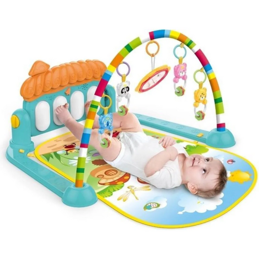 3-in-1 baby gym with piano playmat