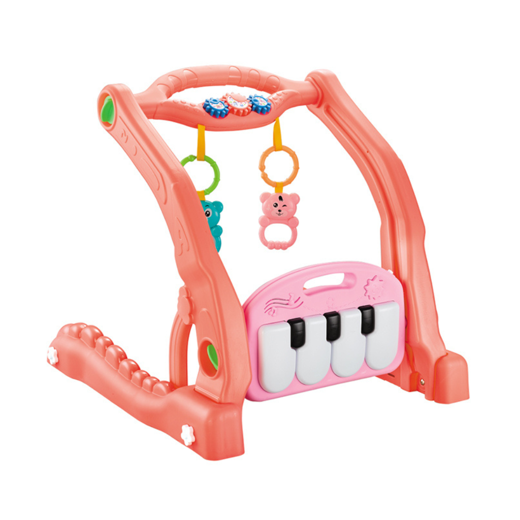 2-in-1 baby gym and walker with piano playmat