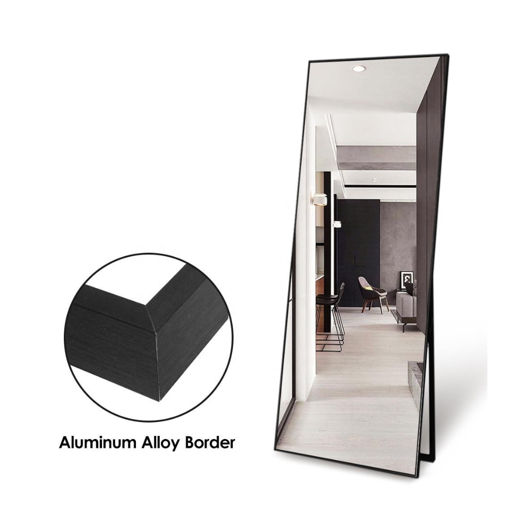 Ganzkörperspiegel – minimalistischer Design-Wandspiegel – modern – 39 x 156 x 4 cm (schwarz)