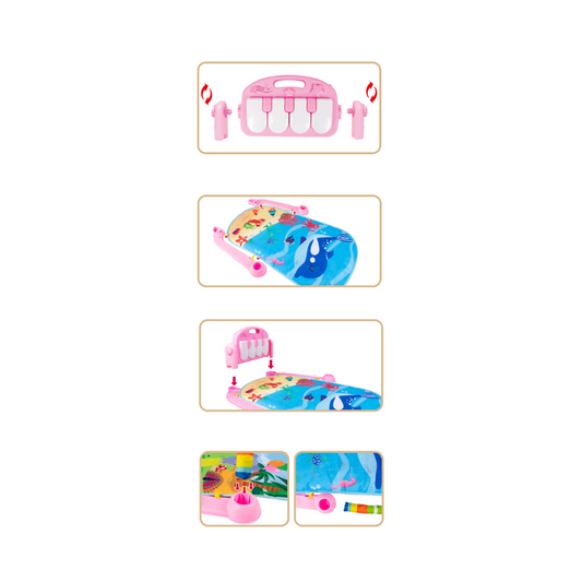3-in-1 baby gym with piano playmat