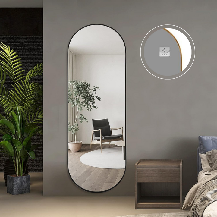 Oválné celovečerní zrcadlo - Minimalistické nástěnné zrcadlo - 50x160cm