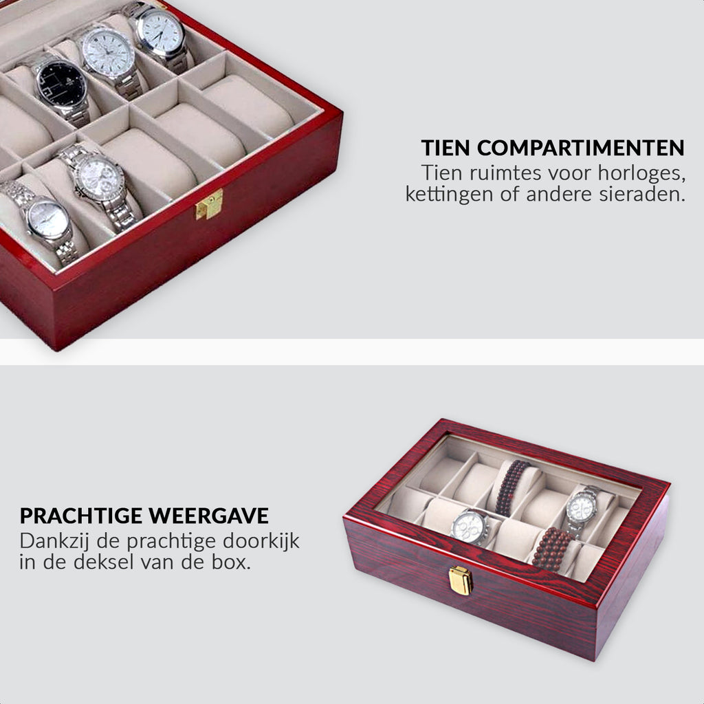 Watch box with 10 compartments