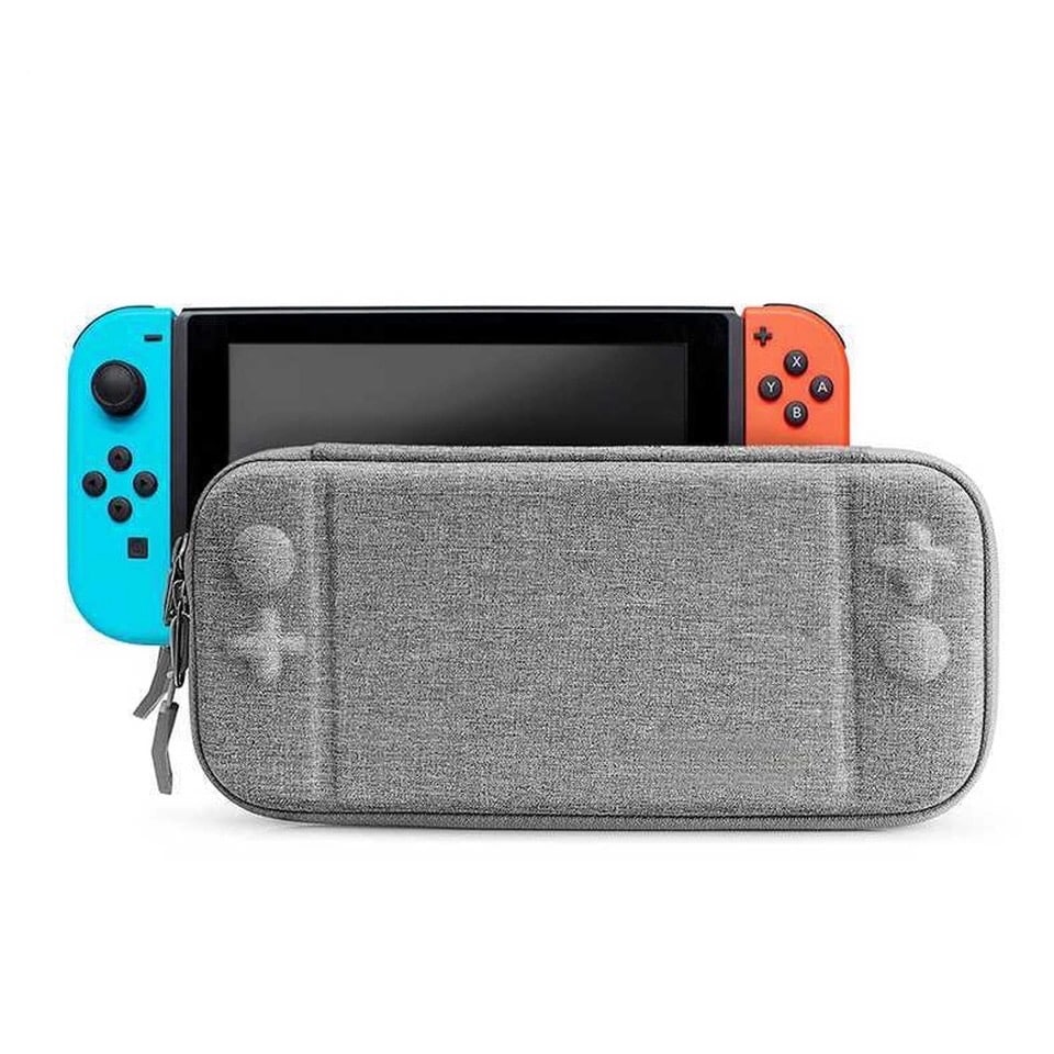 Lovnix Opberghoes geschikt voor Nintendo Switch - Beschermhoes - Hard Case - Grijs