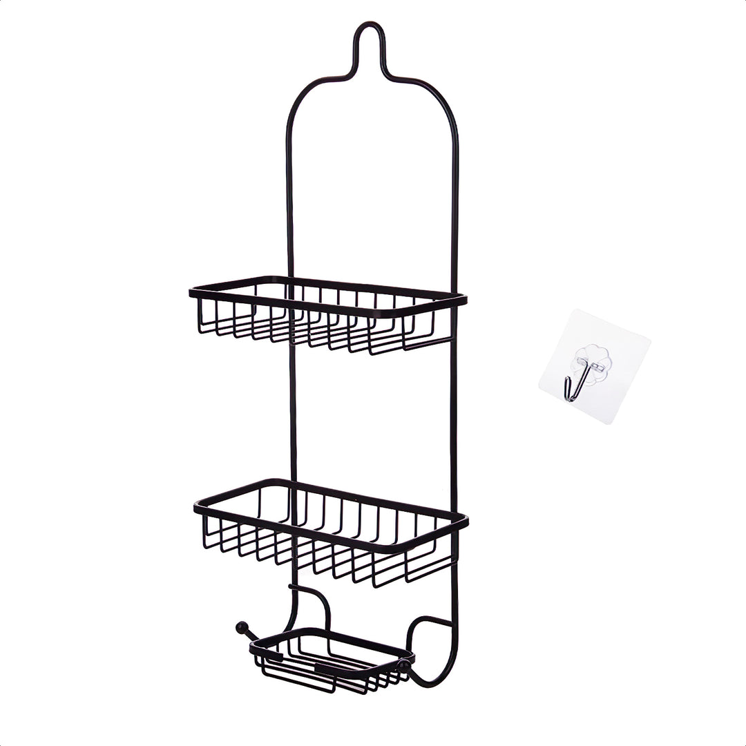 SensaHome Shower Rack Without Drilling - Hanging Shower Rack - Stainless Steel Bathroom Rack - Bathroom Accessories - Black