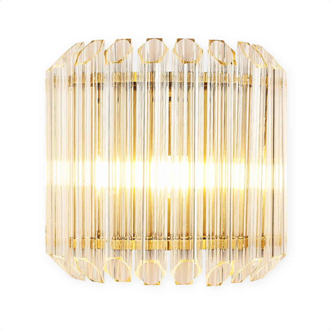 Nástěnná lampa - Krystalová vnitřní nástěnná lampa zlatá - Dekorace do interiéru - 25x26cm - KL-004