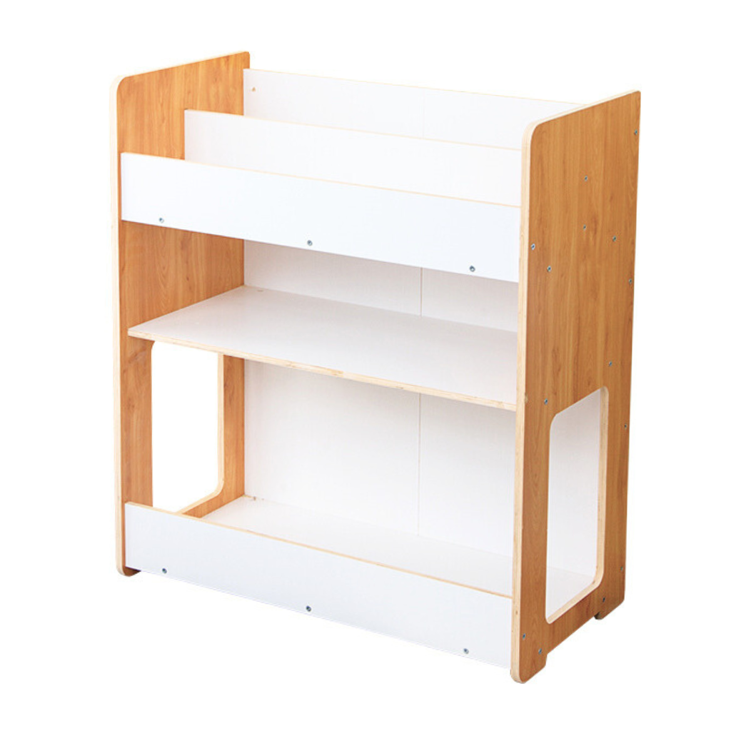 Armoire à jouets Buxibo - Bibliothèque pour enfants - Étagère à livres - Armoire de rangement en bois pour enfants - Étagère de rangement - Tiroirs en coton - 80x40x90cm