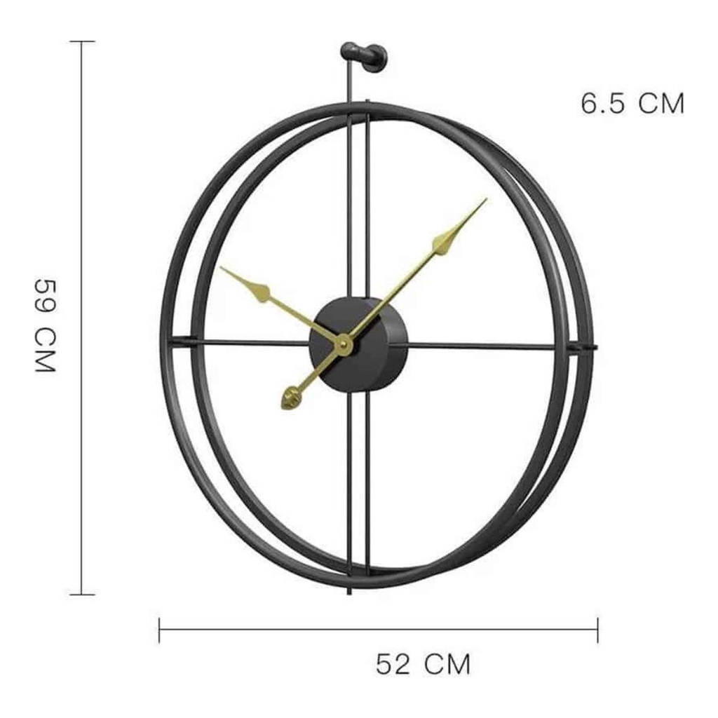 Reloj de pared Vento negro/oro Ø 50 cm