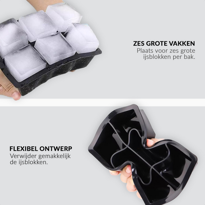Luxuriöse Eisblockformen – Set mit 4 x 6 Eisblöcken – Silikon