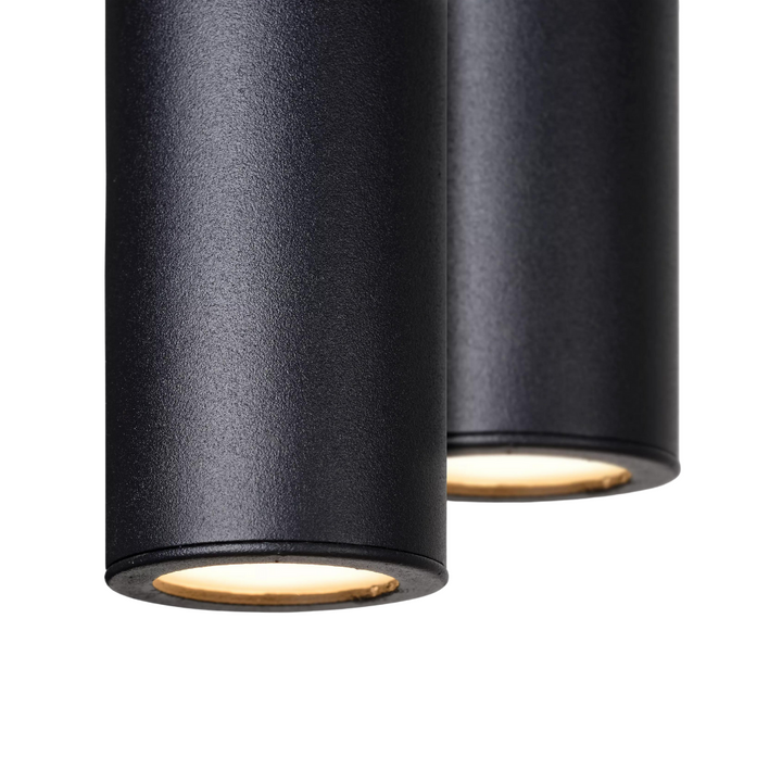 Langwerpige LED Hanglamp Zwart 6 Spots