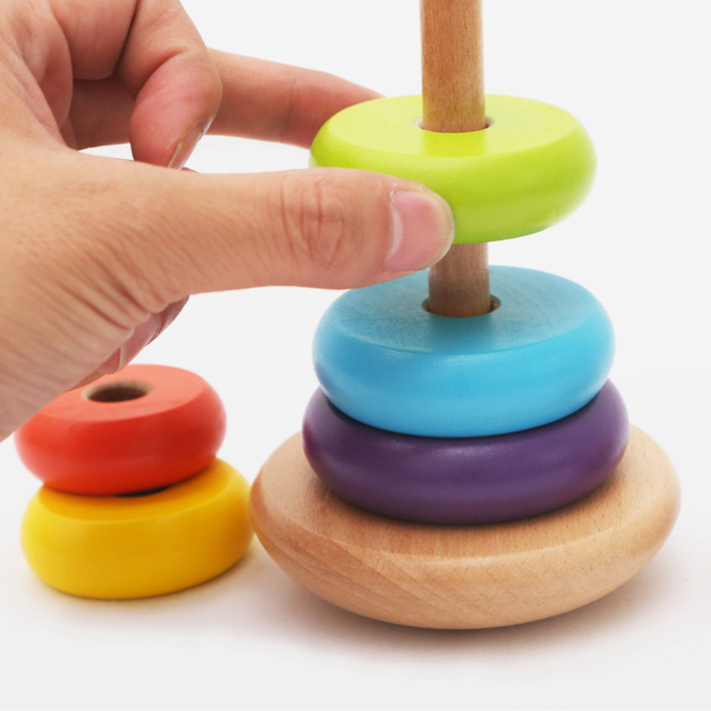 Dřevěná sada Montessori hraček 3 v 1 pro miminka a batolata