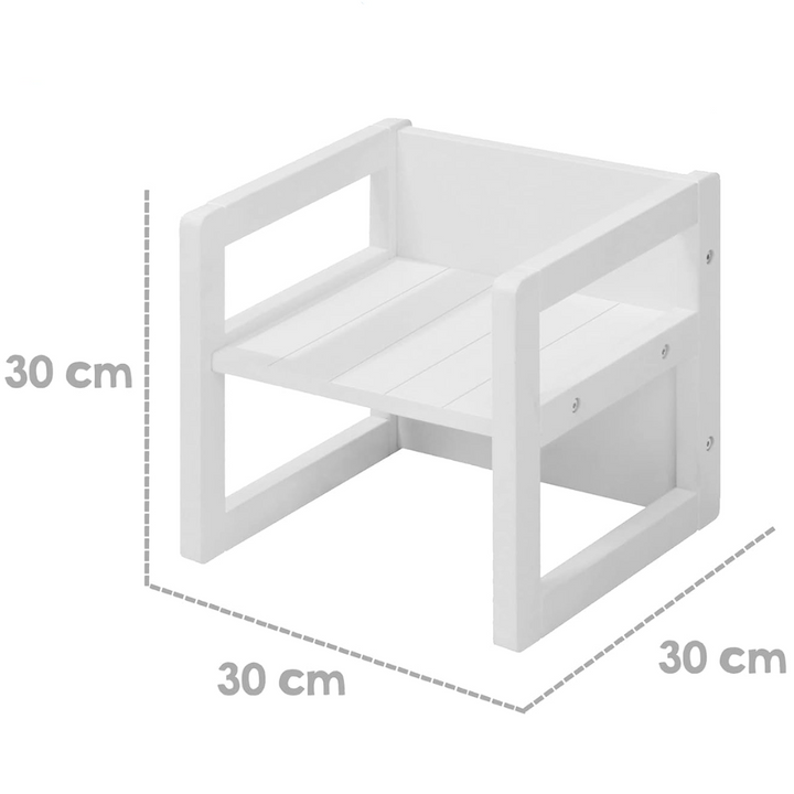 Bílá dřevěná montessori vysoká židle