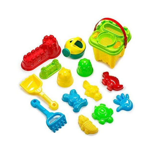 12-piece beach and sandbox toy set with bag
